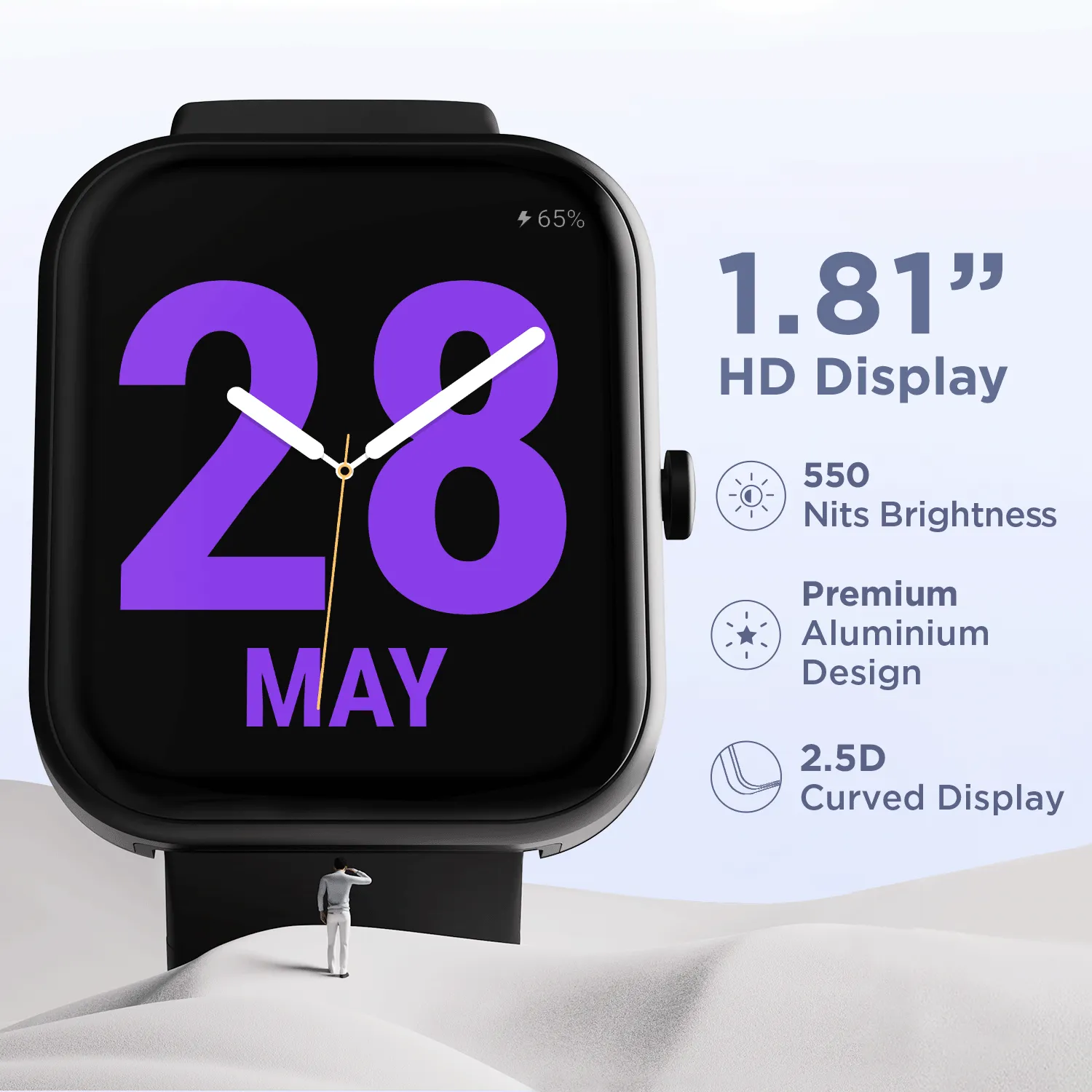 boAt Wave Electra | 1.81" (4.59cm) Full Touch Large Display Smartwatch with Bluetooth Calling, 100  sports modes, IP68 Dust & Water Resistance