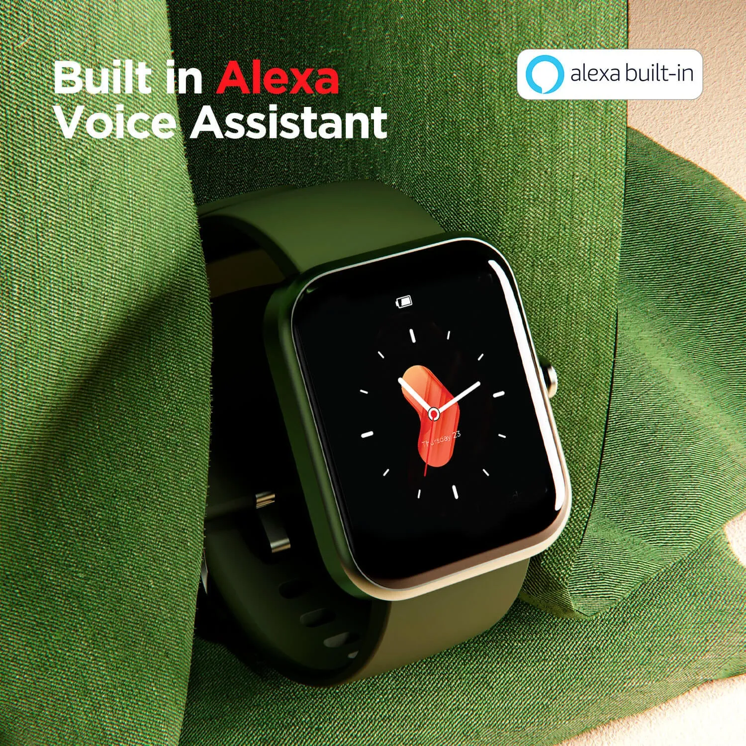 boAt Xtend‌ | Built-in Alexa, 1.69” (4.29 cm) Big Square Display, 14 Sports Modes, 15 Watch Faces