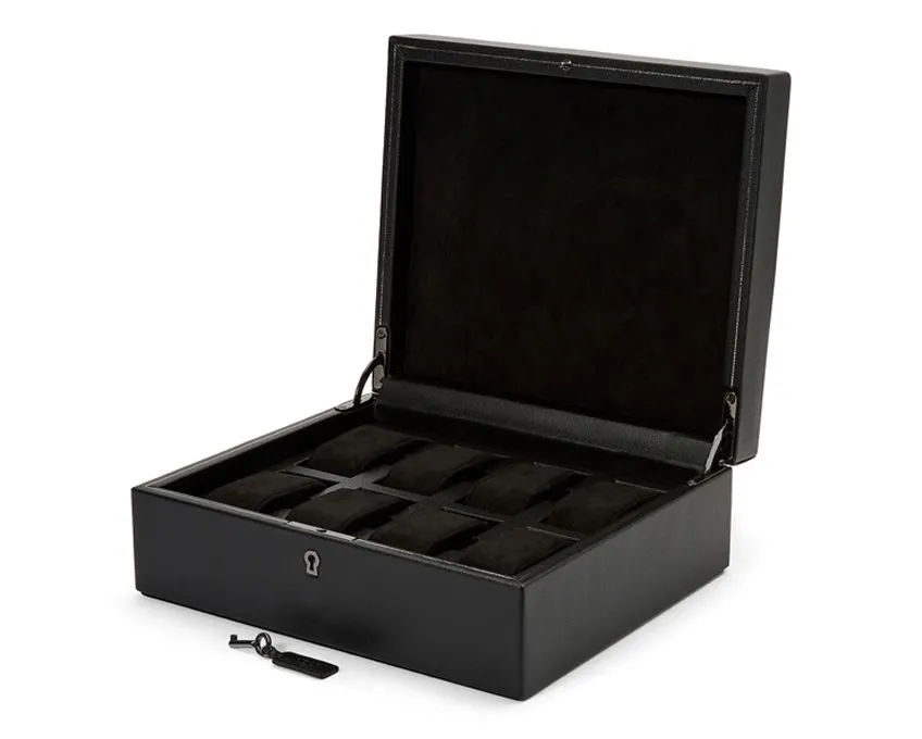 British Racing Black 8-Piece Watch Storage Box