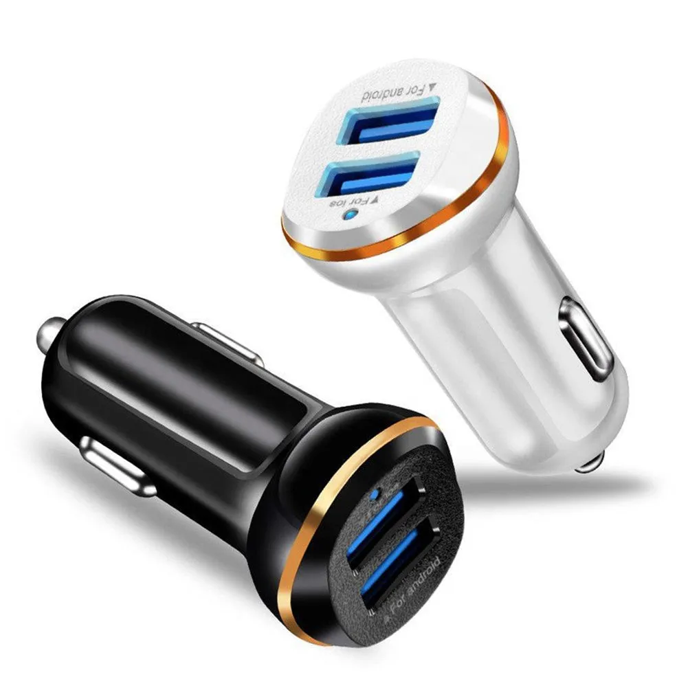 Car 3.1a Dual Usb Car Charger Led Portable Dc 12-24v Car Charger