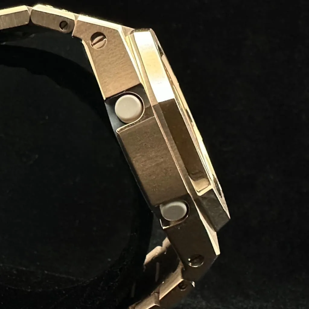 Casio G-Shock Royal Oak Conversion - Full Bracelet, Pink/Gold Dial (GM-AS2100-4A Base) at Regard Jewelry in Austin, Texas