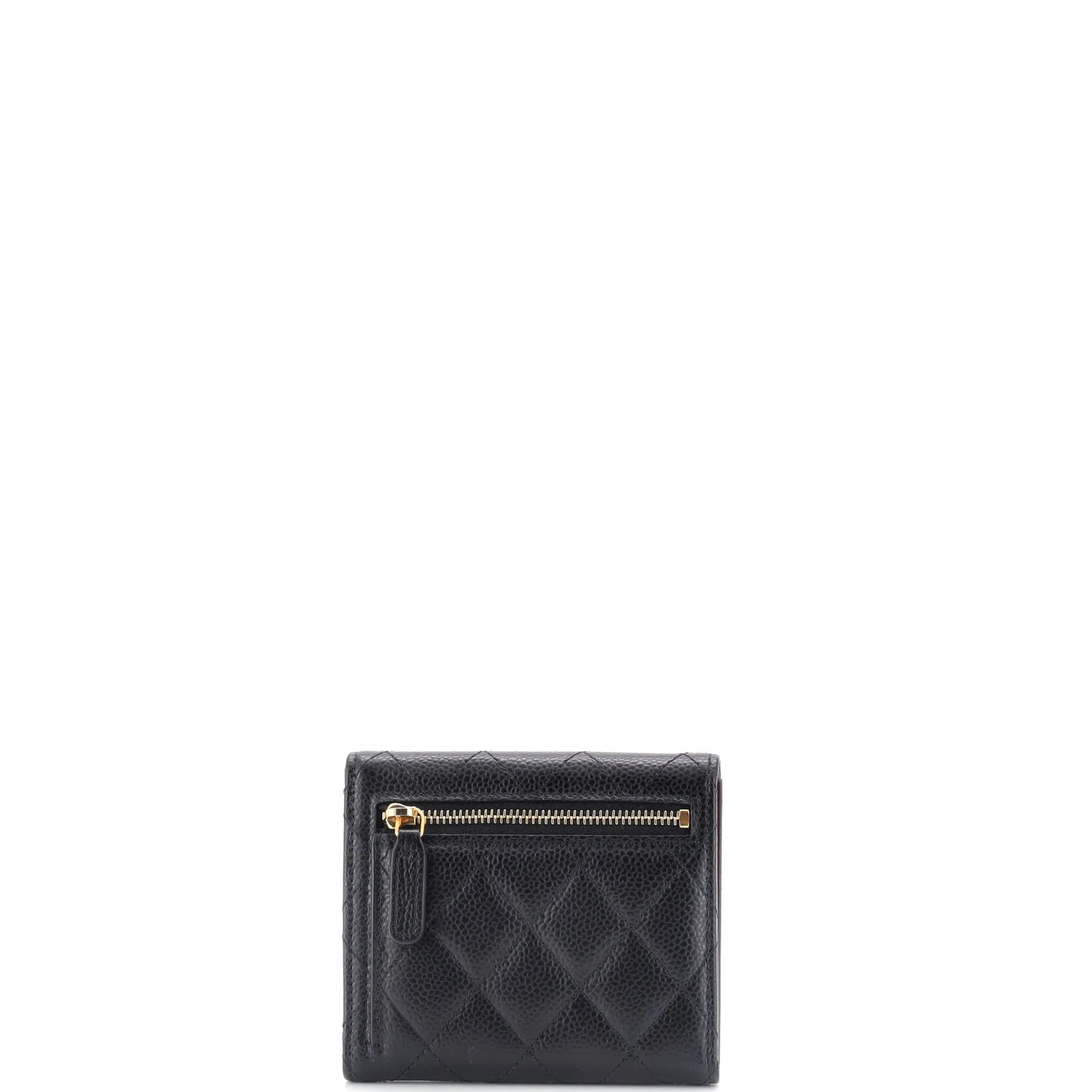 CC Compact Classic Flap Wallet Chevron Caviar