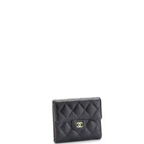 CC Compact Classic Flap Wallet Chevron Caviar