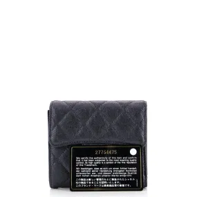 CC Compact Classic Flap Wallet Quilted Caviar