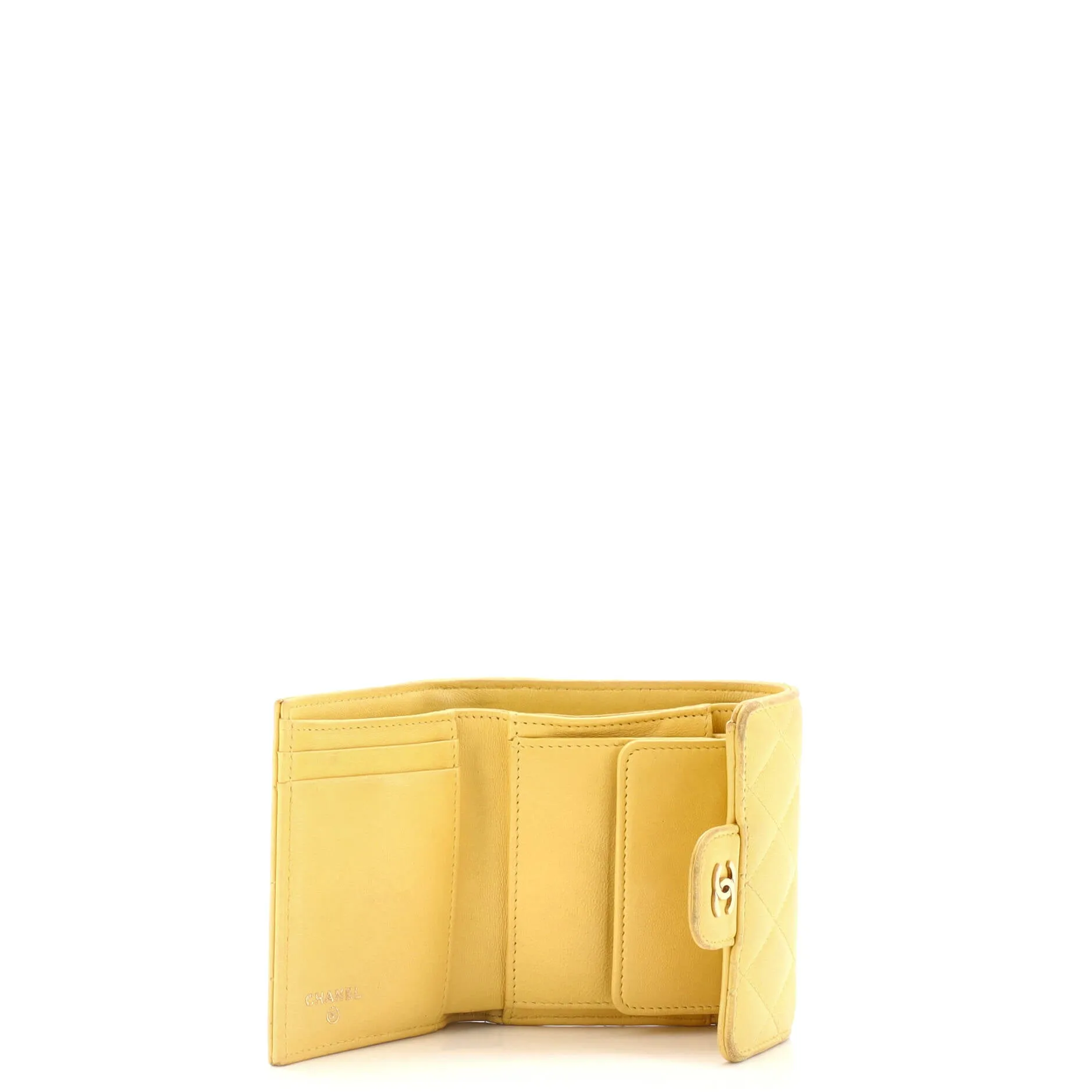 CC Compact Classic Flap Wallet Quilted Lambskin