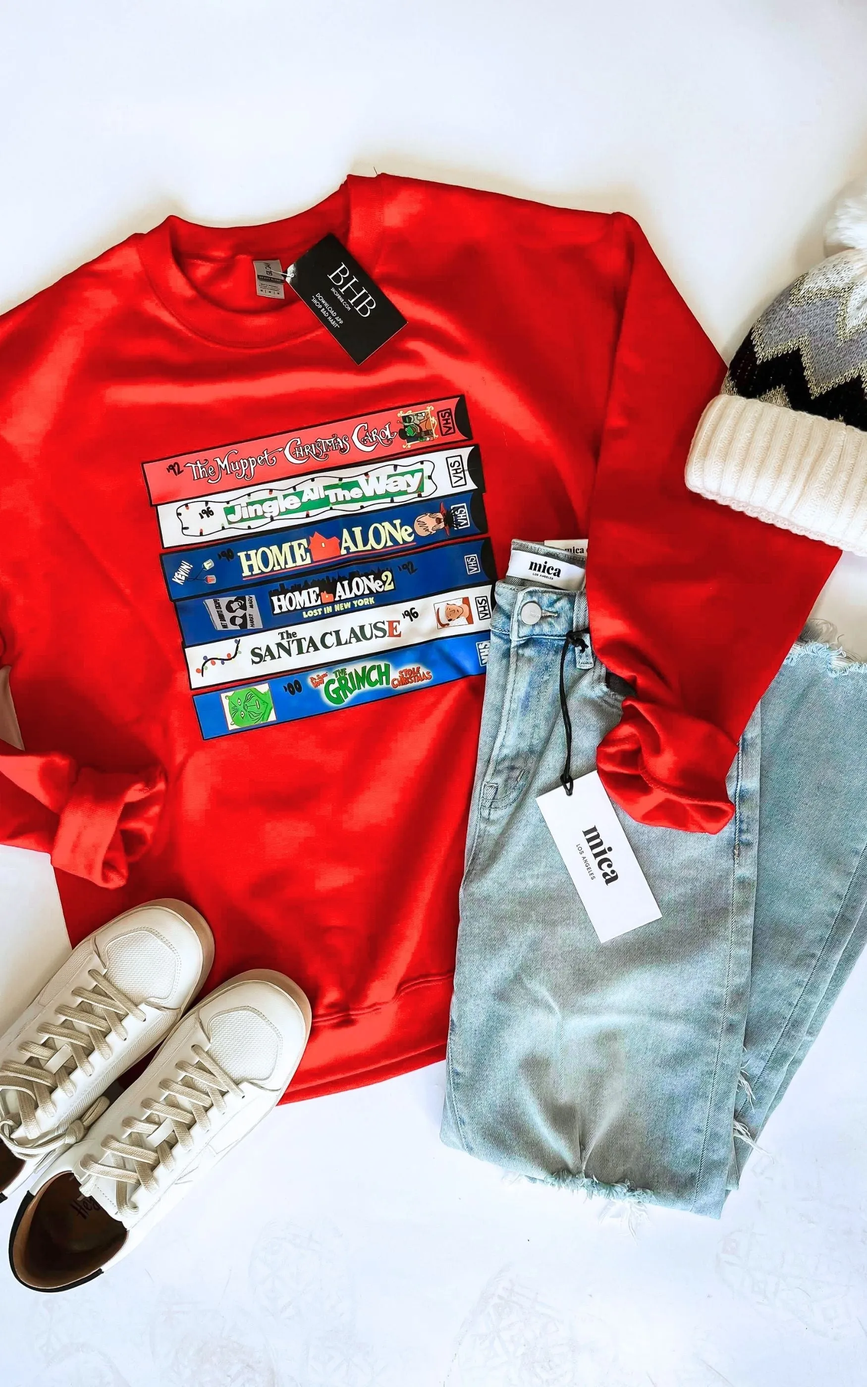 Christmas Moving Marathon Pigment Dyed Graphic Sweatshirt