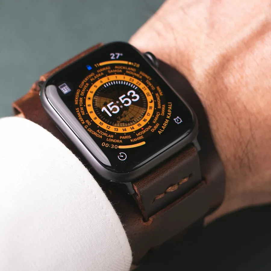 Custom Made Apple Watch Bund Strap - Antique Brown | Preorder End of Jan