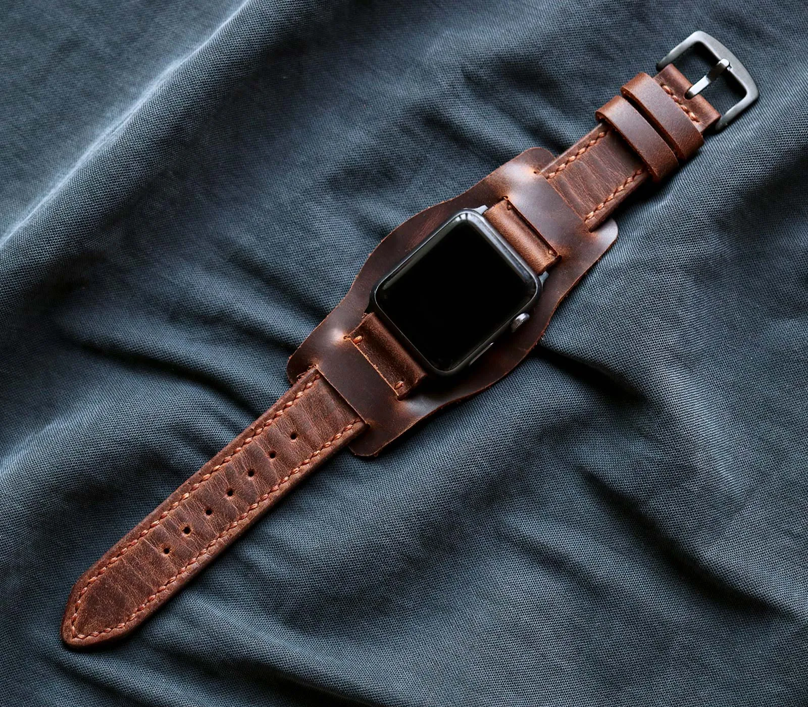 Custom Made Apple Watch Bund Strap - Antique Brown | Preorder End of Jan