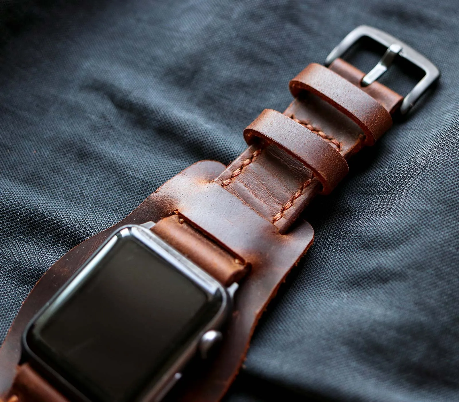 Custom Made Apple Watch Bund Strap - Antique Brown | Preorder End of Jan