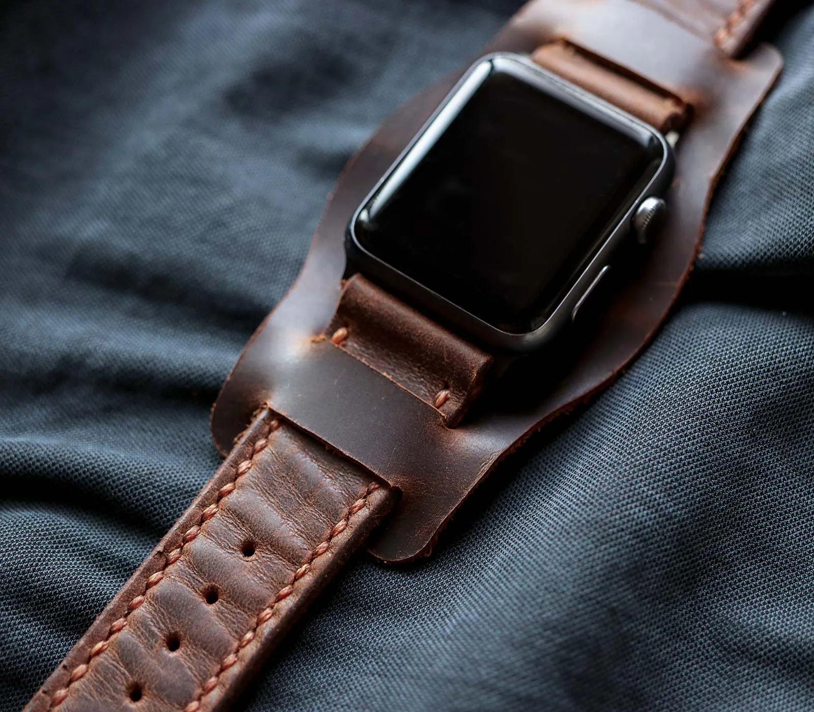 Custom Made Apple Watch Bund Strap - Antique Brown | Preorder End of Jan