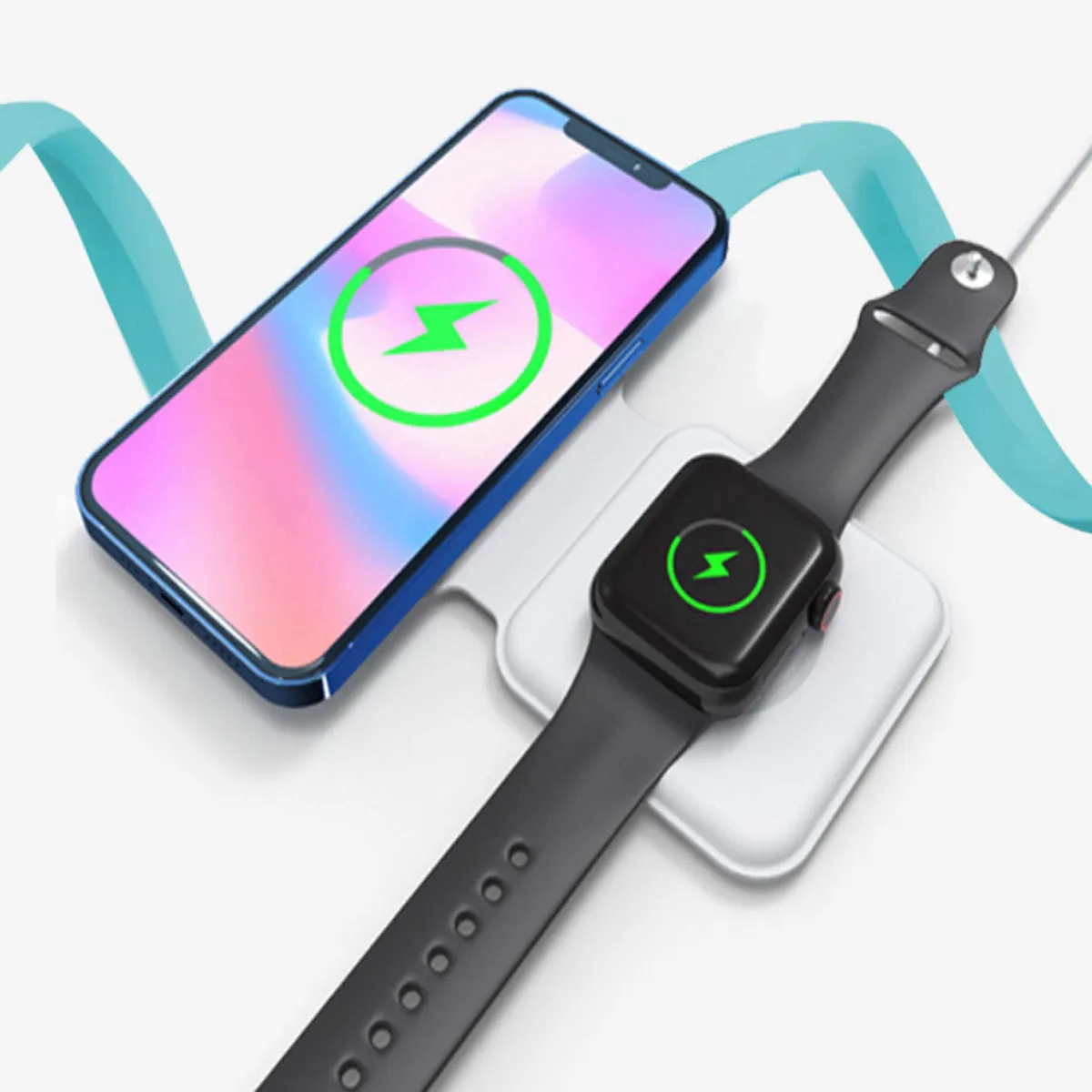Duet Foldable 2-in-1 Wireless Charger For Apple iPhone Apple Watch