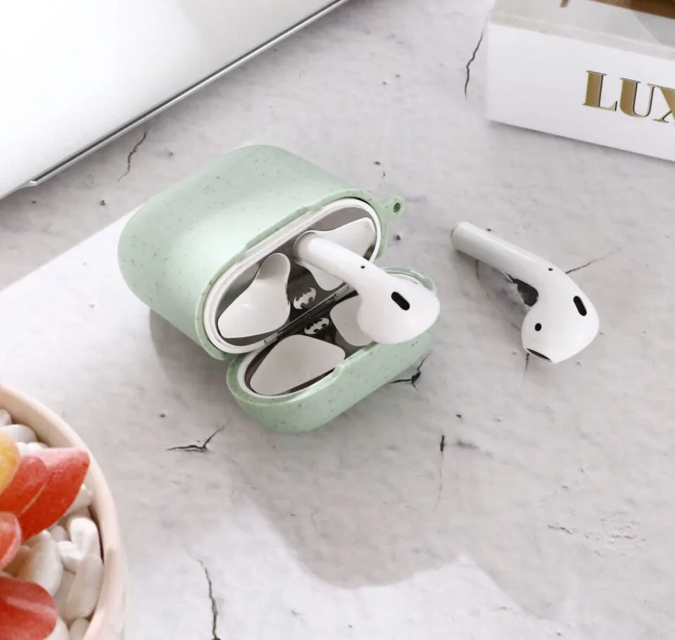Eco-Friendly Wheat Straw AirPods Case Cover - Stylish Protection for Apple AirPods 1, 2, and Pro (1st Gen)