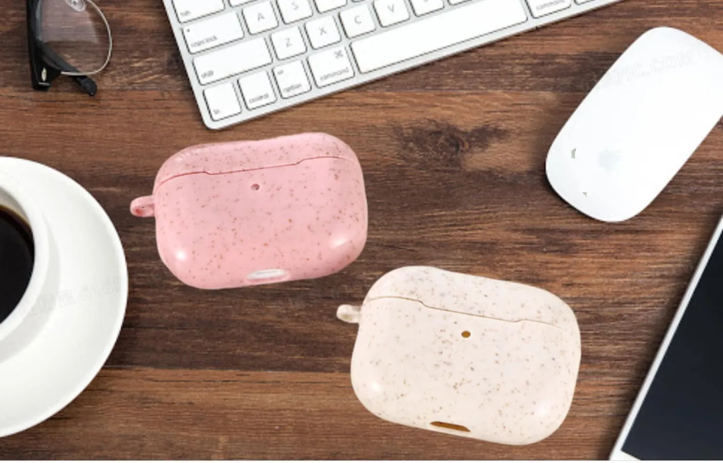 Eco-Friendly Wheat Straw AirPods Case Cover - Stylish Protection for Apple AirPods 1, 2, and Pro (1st Gen)