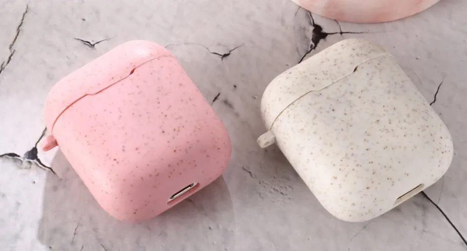 Eco-Friendly Wheat Straw AirPods Case Cover - Stylish Protection for Apple AirPods 1, 2, and Pro (1st Gen)