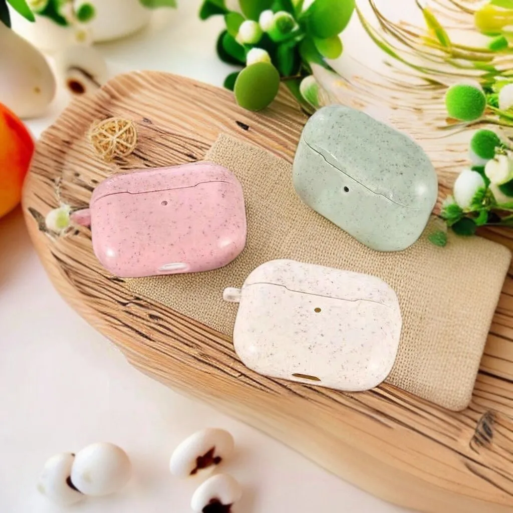 Eco-Friendly Wheat Straw AirPods Case Cover - Stylish Protection for Apple AirPods 1, 2, and Pro (1st Gen)