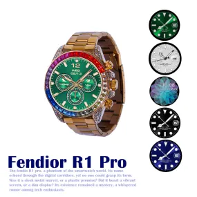 FENDIOR R1 Pro Diamond Edition – Luxury Gold Watch & Smart Watches for Men
