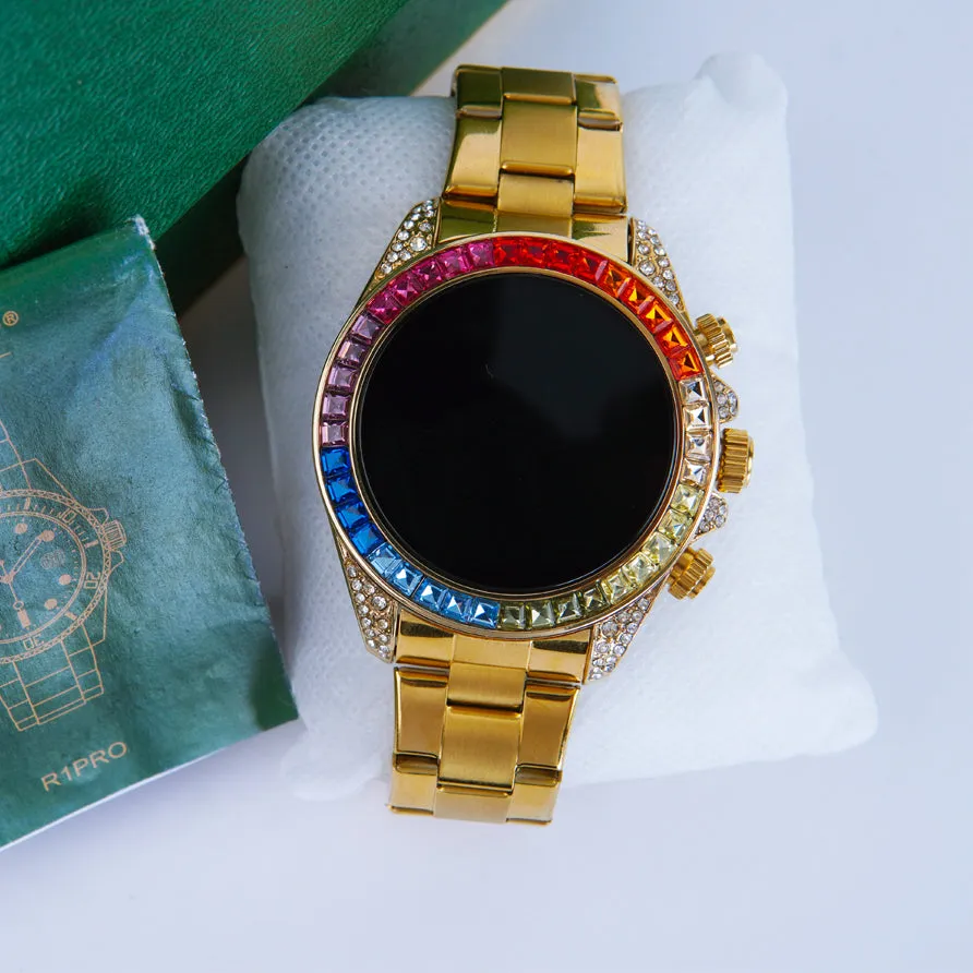 FENDIOR R1 Pro Diamond Edition – Luxury Gold Watch & Smart Watches for Men