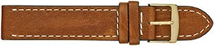 Fleurus Rustic Leather Watchband with Ecru Stitch  595