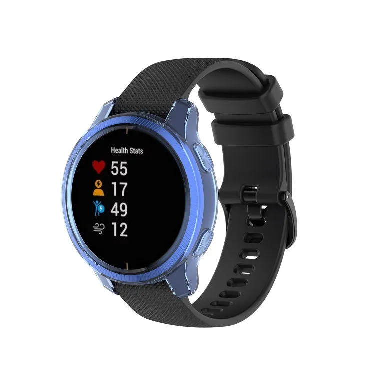For Garmin Venu TPU Wrapped Empty Half Case Watch Case(Transparent Blue)