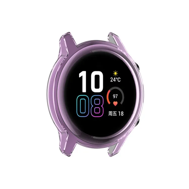 For Huawei Honor Magic watch2 46mm TPU Wrapped Empty Half Case Watch Case(Transparent Purple)