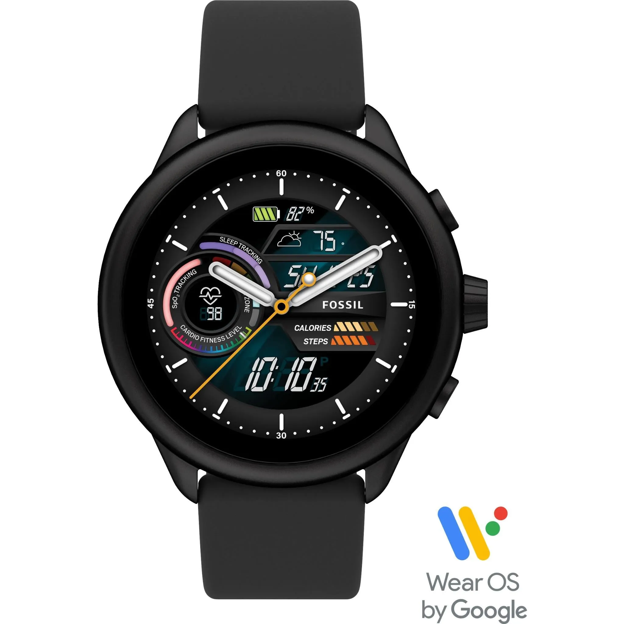 Fossil Gen 6 Wellness Edition Smartwatch FTW4069 (Black Silicone)