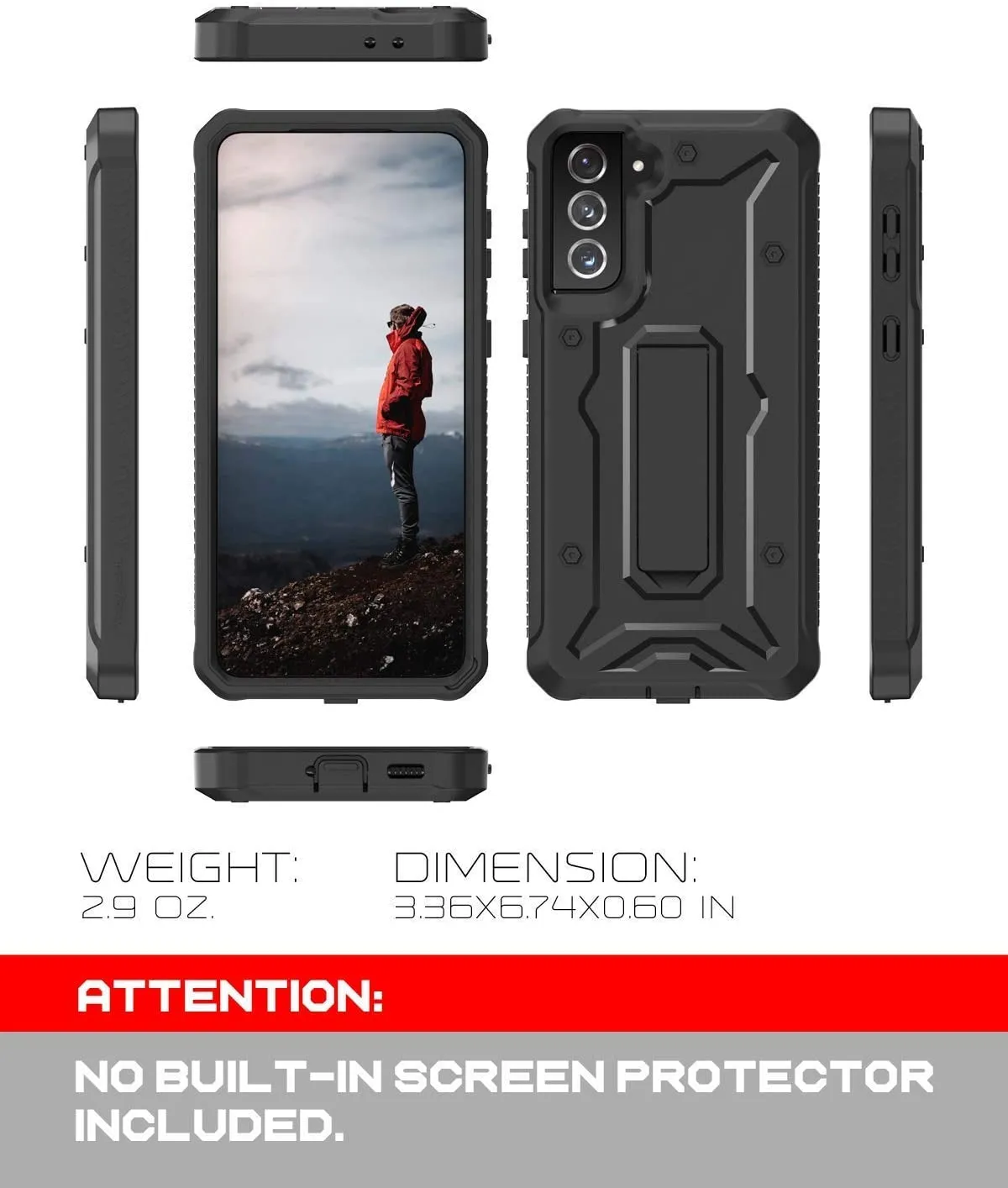 Galaxy S21 Plus Full-Body Rugged Kickstand  Military Grade Case