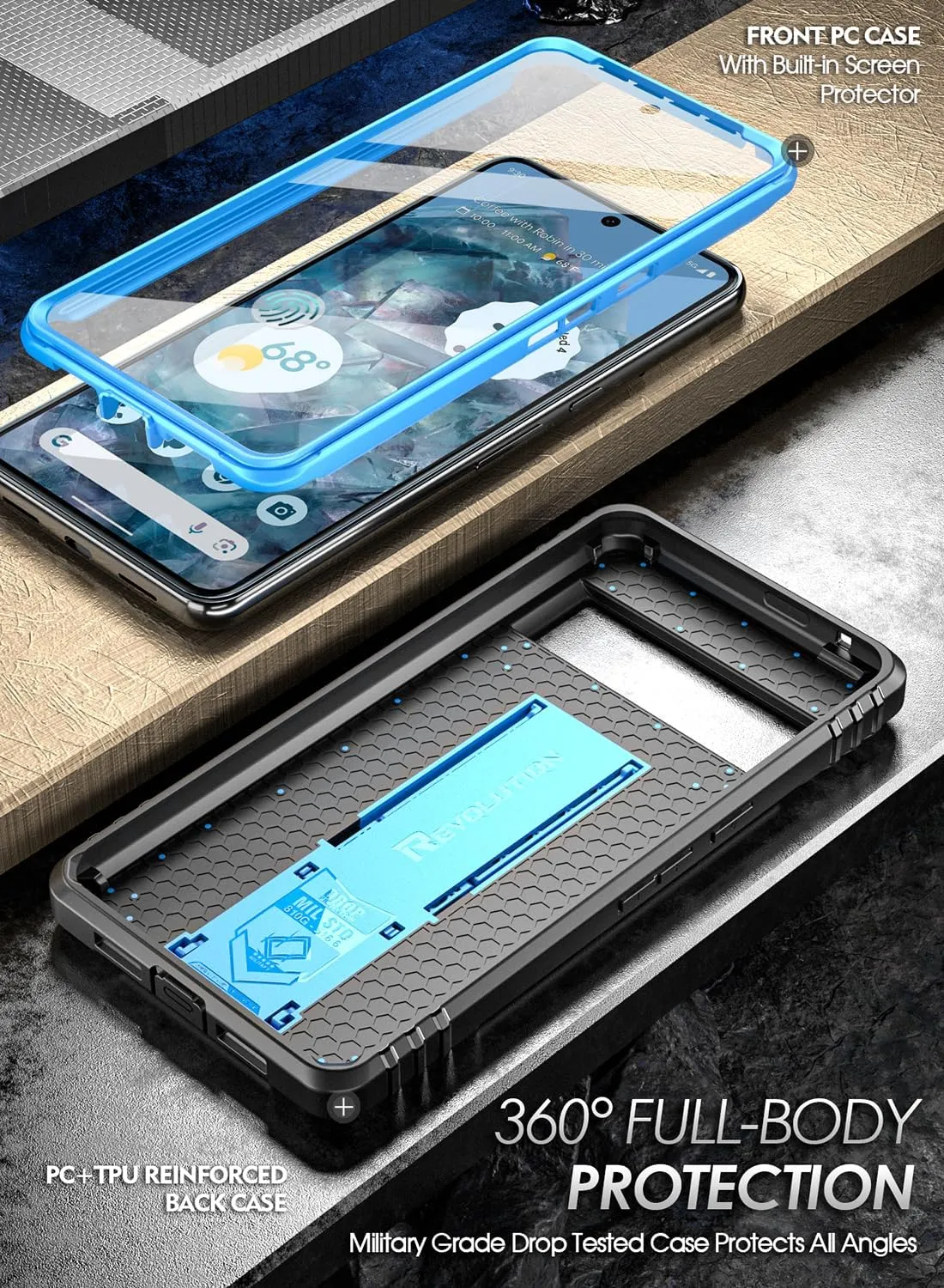 Google Pixel 8 Pro 5G 6.7 inch Built-in Screen Protector Work Fingerprint hockproof Protective Cover Case