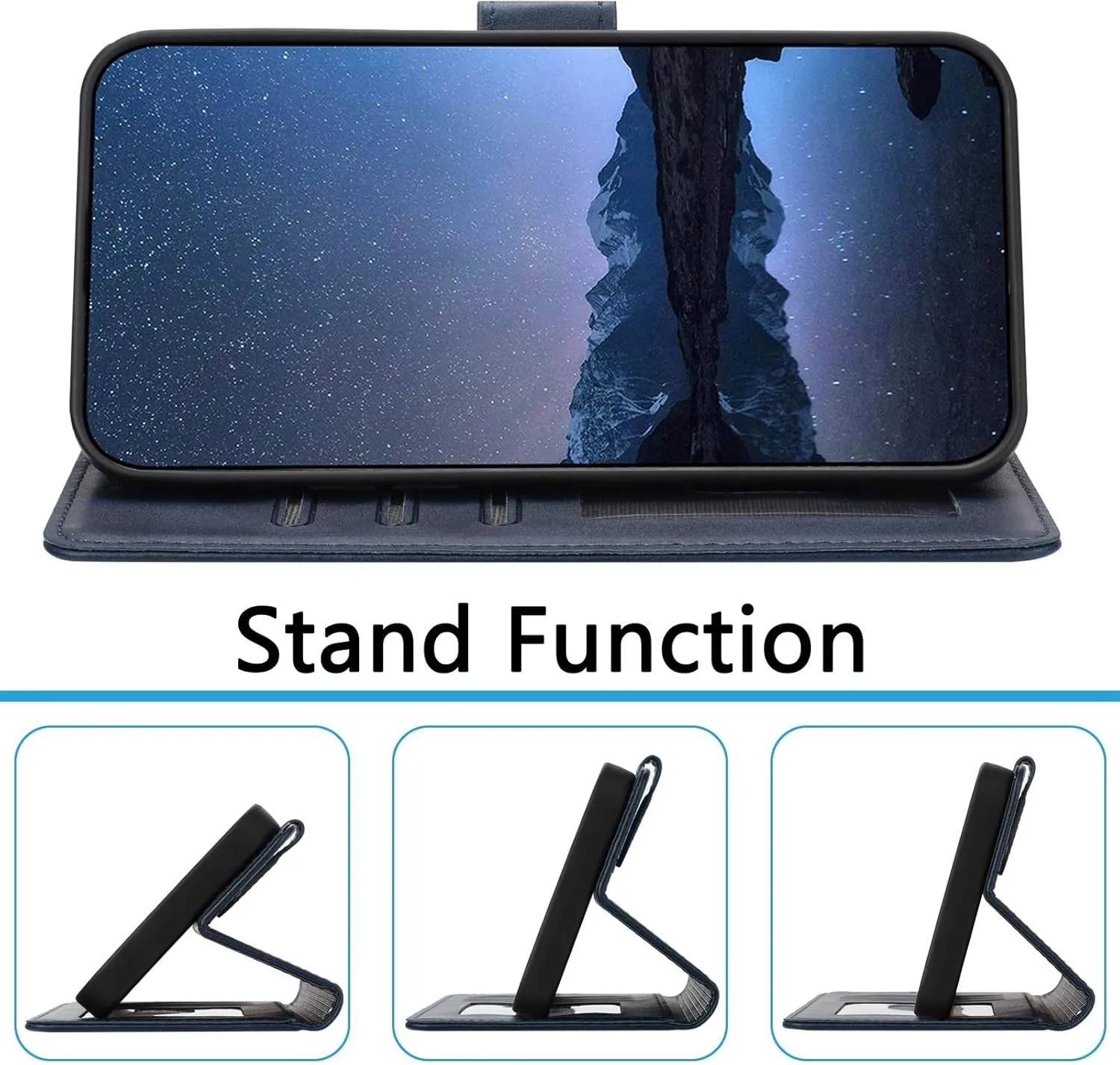 Google Pixel 9 Pro XL Card Holder Stand Shockproof TPU Interior Case Protective Flip Cover Black YBW