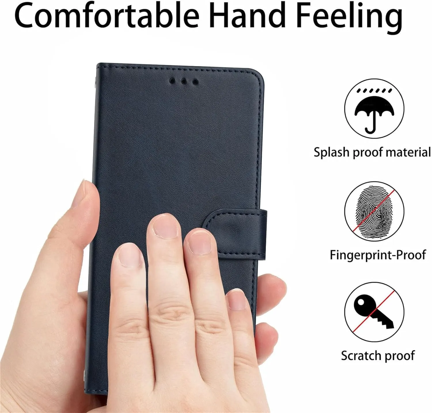 Google Pixel 9 Pro XL Card Holder Stand Shockproof TPU Interior Case Protective Flip Cover Black YBW