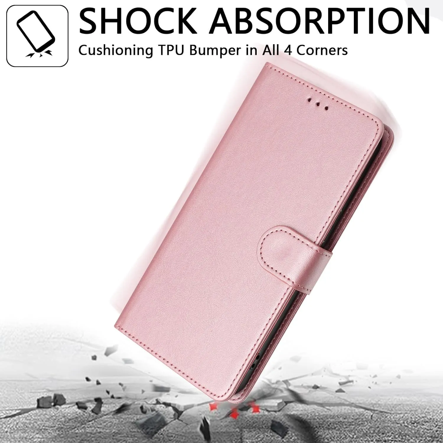Google Pixel 9 Pro XL Card Holder Stand Shockproof TPU Interior Case Protective Flip Cover Black YBW