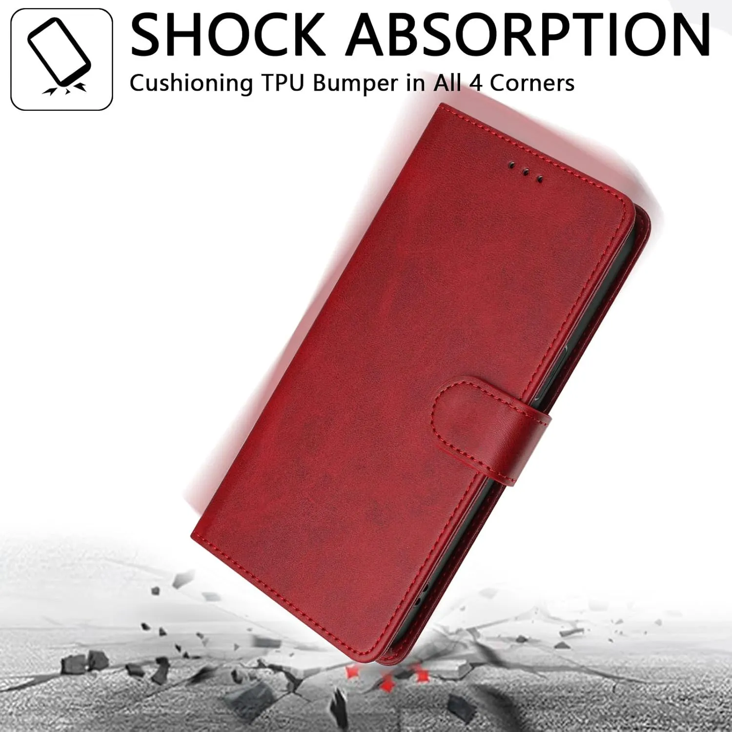 Google Pixel 9 Pro XL Card Holder Stand Shockproof TPU Interior Case Protective Flip Cover Black YBW