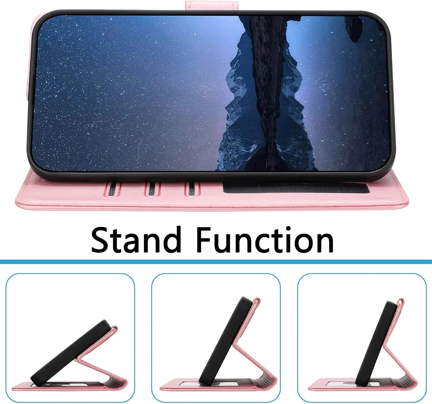 Google Pixel 9 Pro XL Card Holder Stand Shockproof TPU Interior Case Protective Flip Cover Black YBW