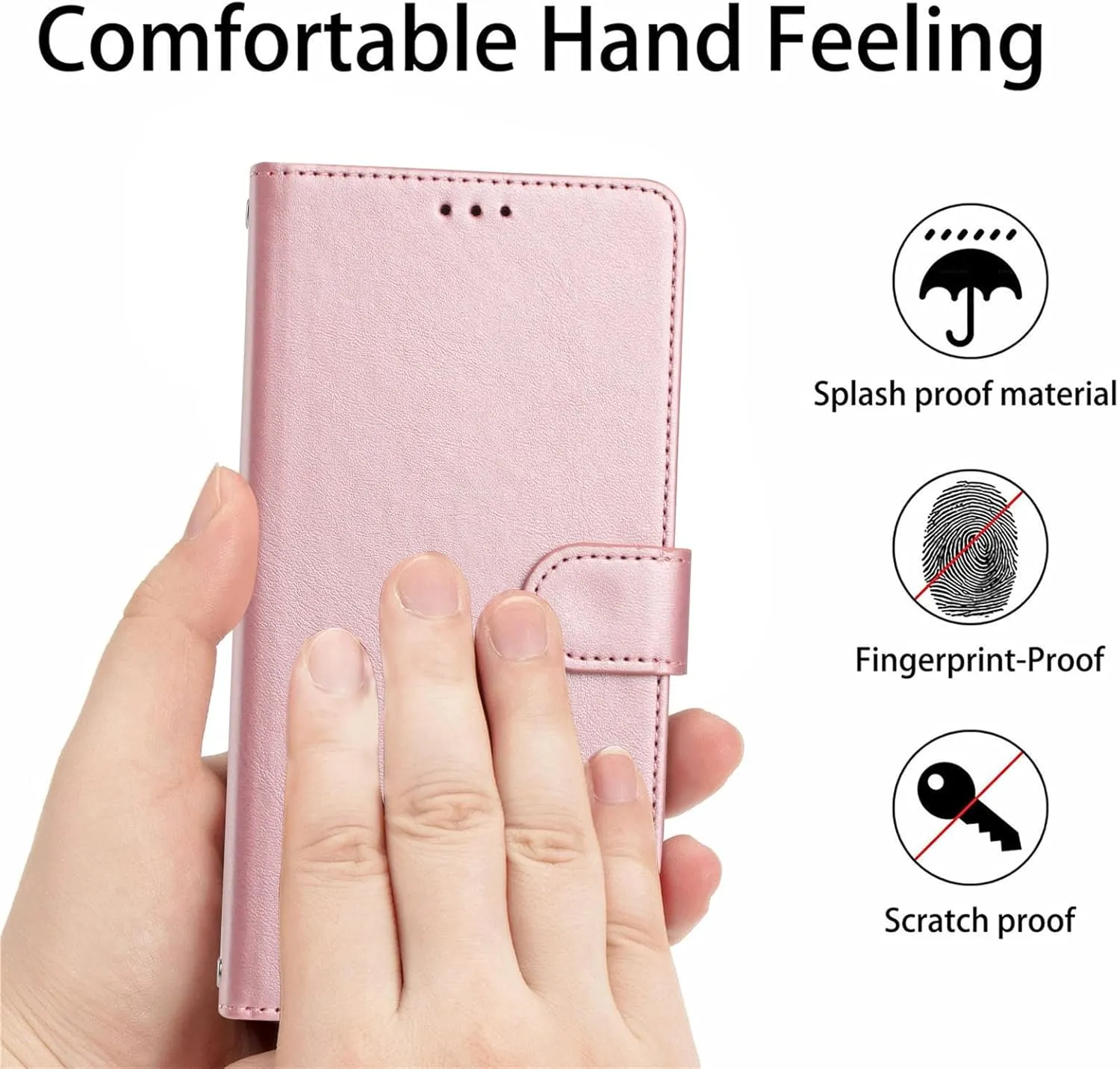 Google Pixel 9 Pro XL Card Holder Stand Shockproof TPU Interior Case Protective Flip Cover Black YBW