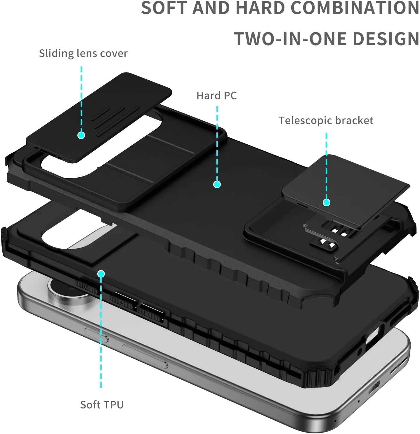 Google Pixel 9/Pixel 9 Pro Case Slide Camera Cover Protective Phone Case