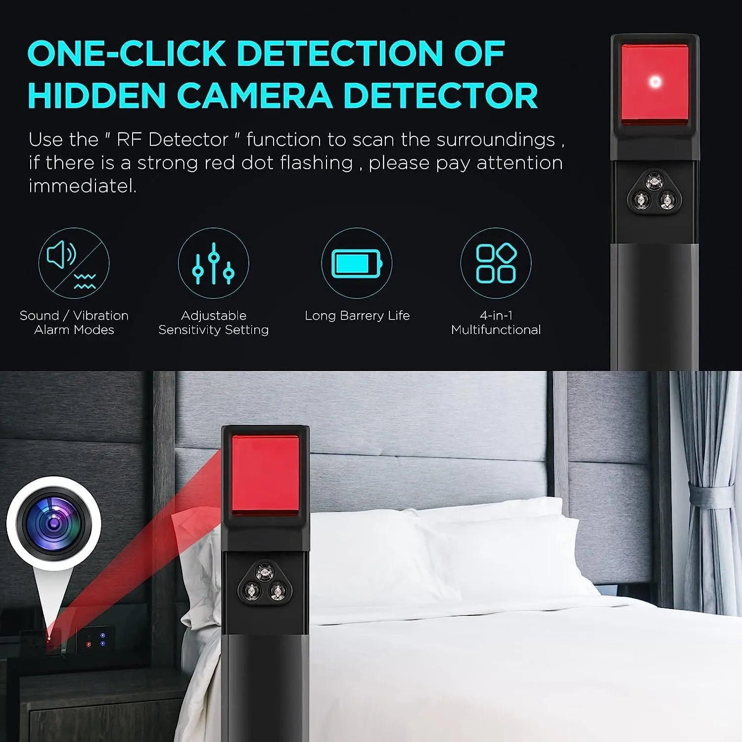 Hidden Camera Detector (Military Grade, with built-in RF and GPS Tracking Detection)