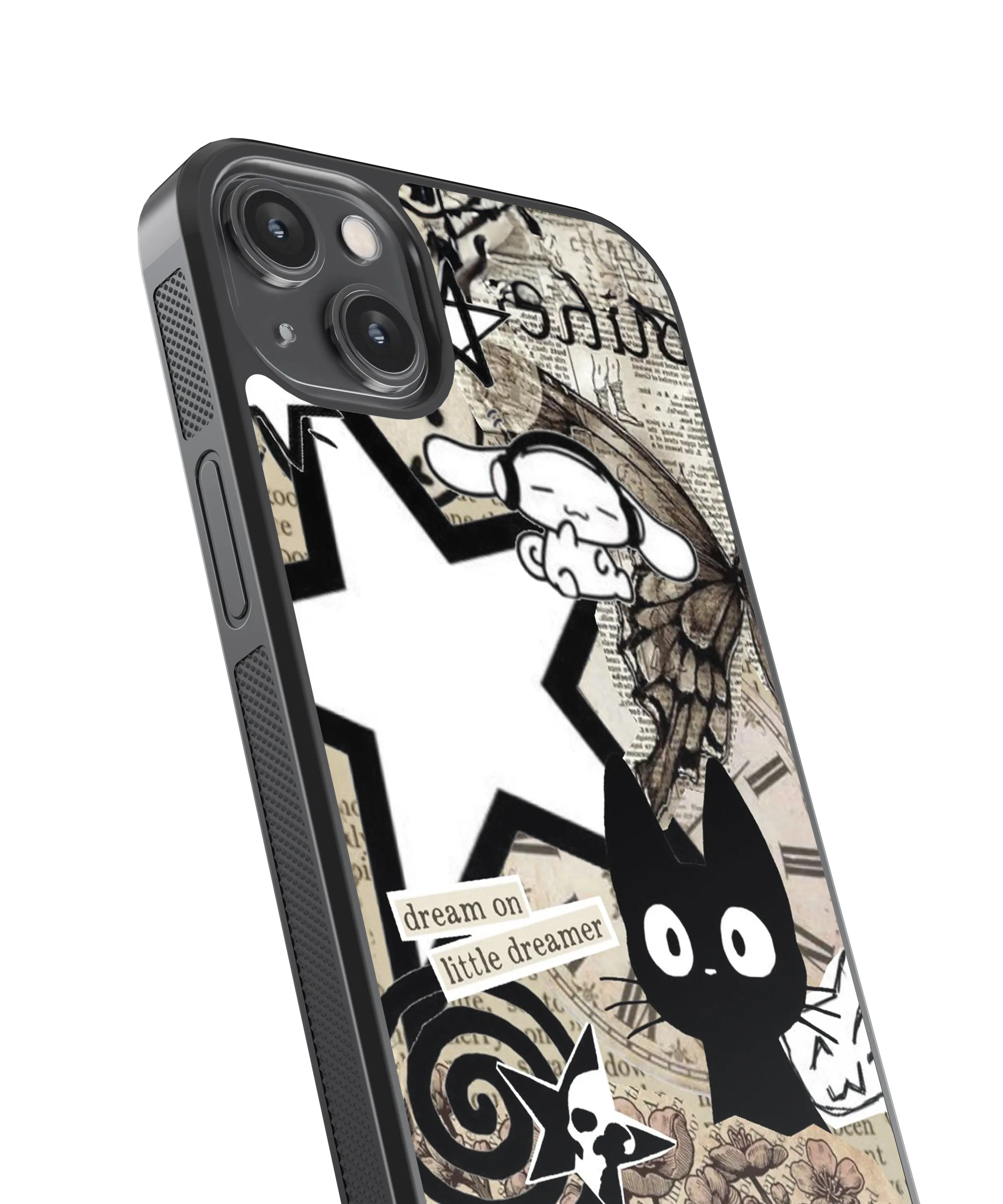Kiki Cat Vintage Glass Phone Case Cover
