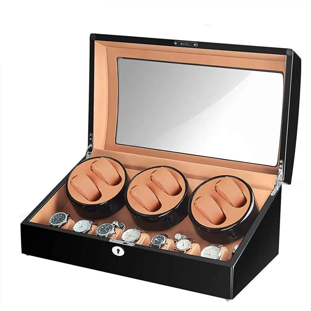 Luxury Mechanical Watches Winder Automatic Watch Box Mabuchi Motor LCD Touch Screen Remote Control Box Watch Customizable Logo