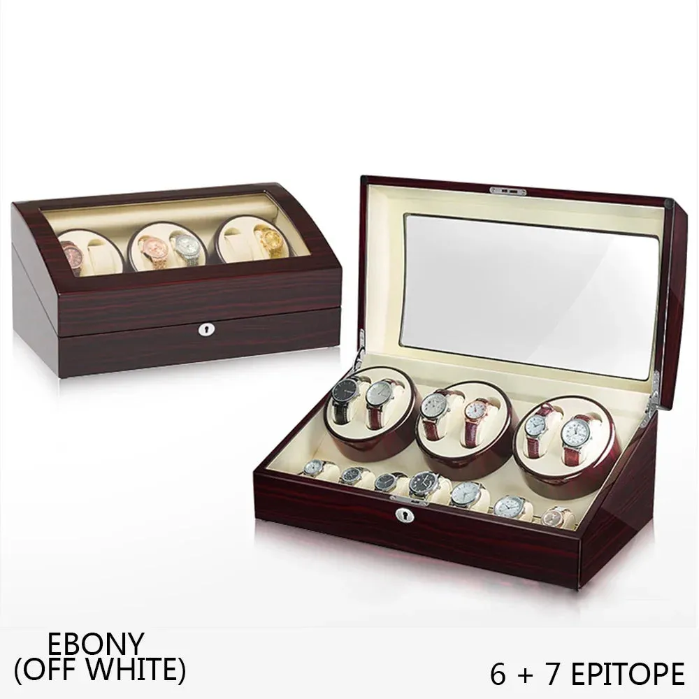 Luxury Mechanical Watches Winder Automatic Watch Box Mabuchi Motor LCD Touch Screen Remote Control Box Watch Customizable Logo