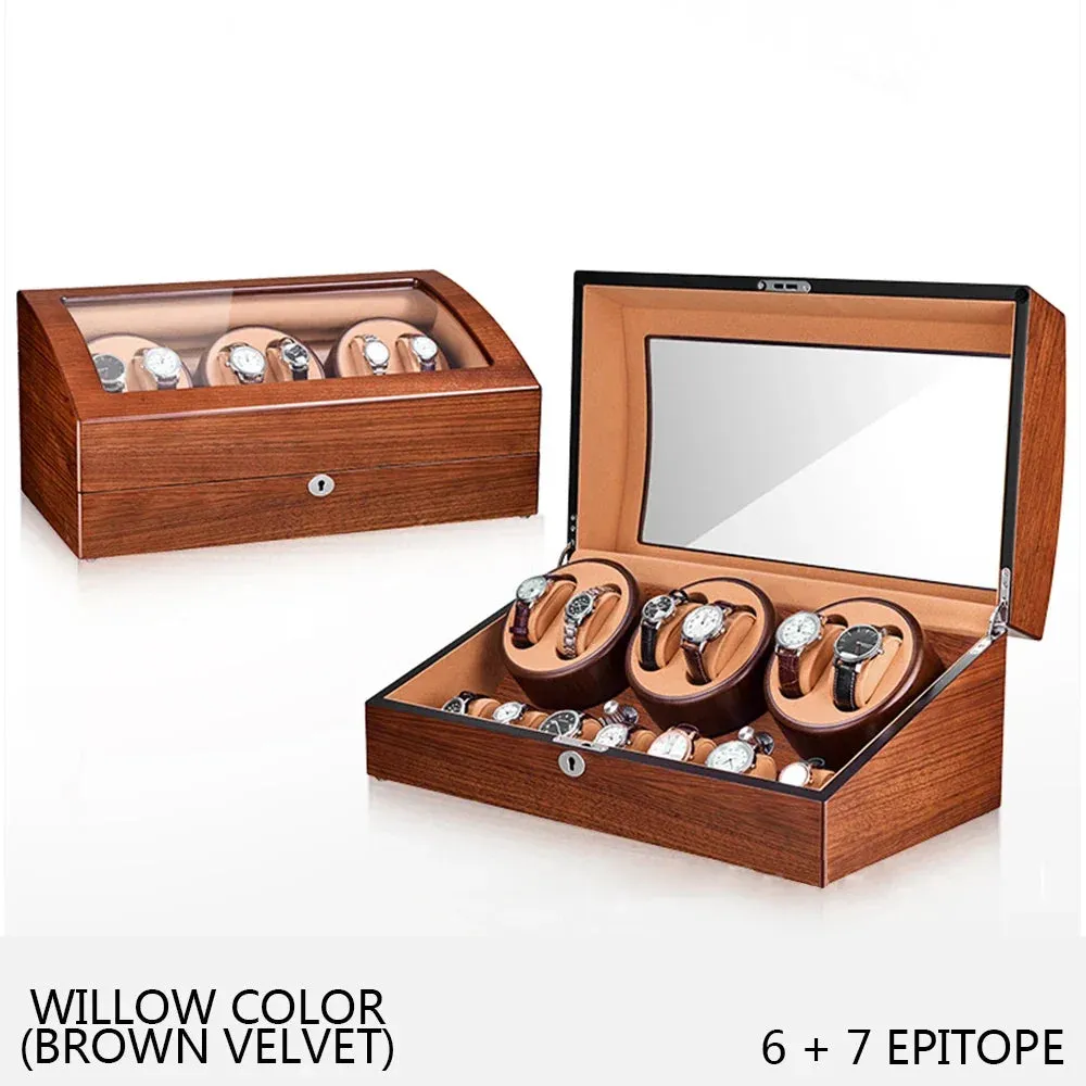 Luxury Mechanical Watches Winder Automatic Watch Box Mabuchi Motor LCD Touch Screen Remote Control Box Watch Customizable Logo
