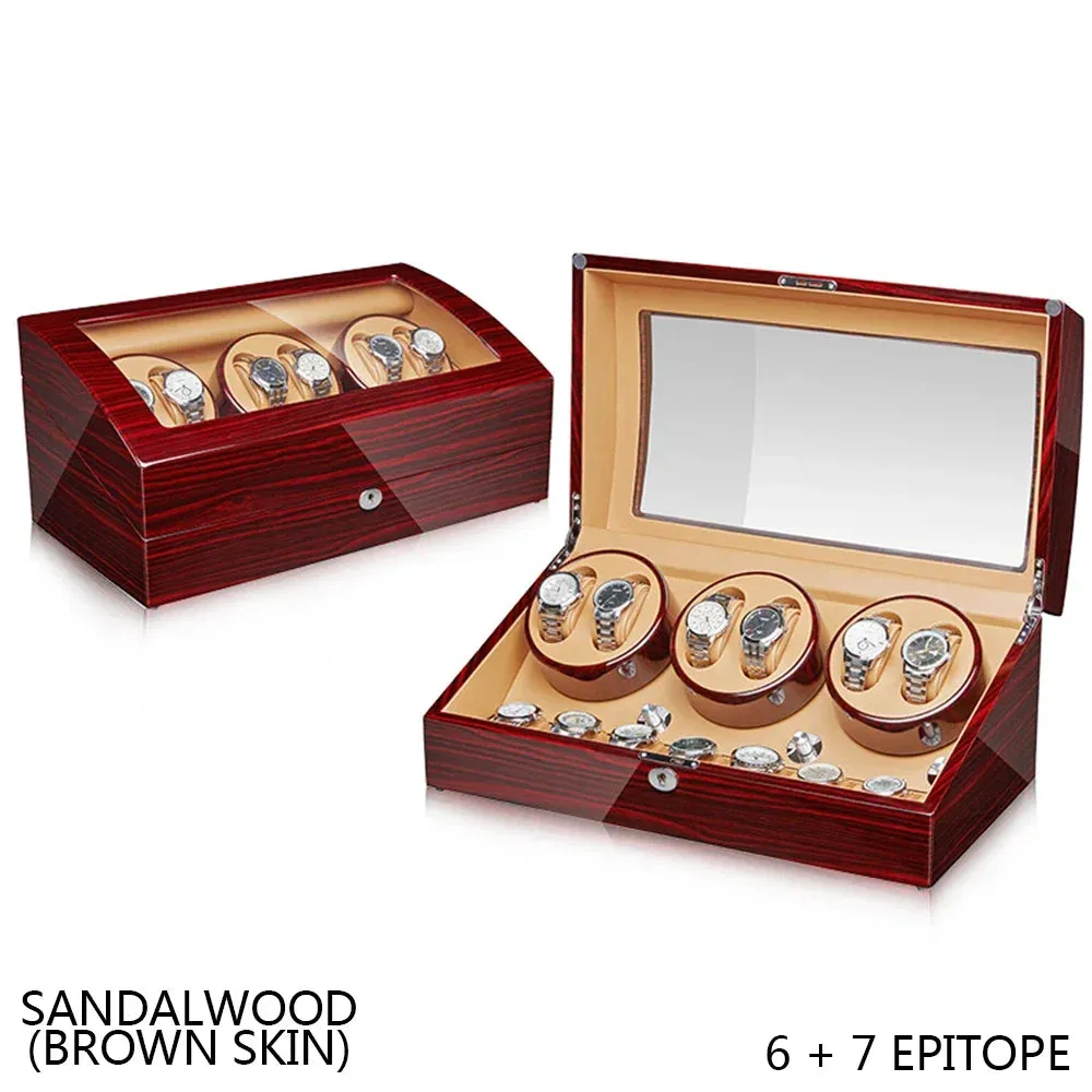 Luxury Mechanical Watches Winder Automatic Watch Box Mabuchi Motor LCD Touch Screen Remote Control Box Watch Customizable Logo