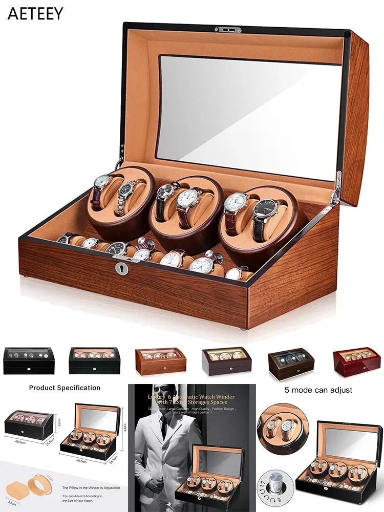 Luxury Mechanical Watches Winder Automatic Watch Box Mabuchi Motor LCD Touch Screen Remote Control Box Watch Customizable Logo
