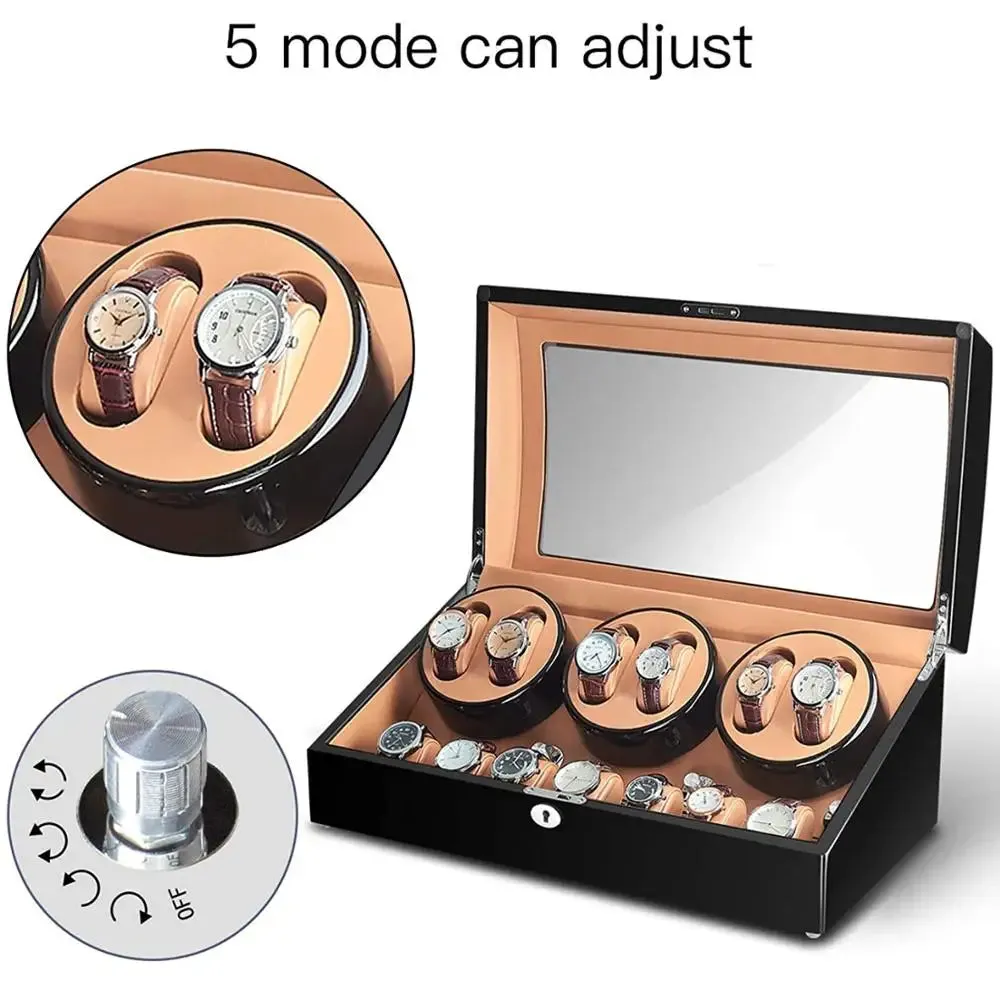 Luxury Mechanical Watches Winder Automatic Watch Box Mabuchi Motor LCD Touch Screen Remote Control Box Watch Customizable Logo