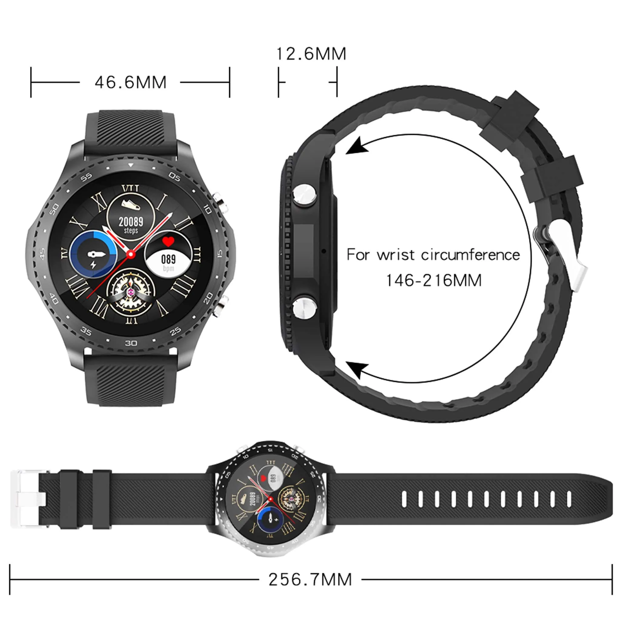 Luxury Navy Seals Business Sport Health Monitoring Smartwatch Bloutooth Calls Body Temperature