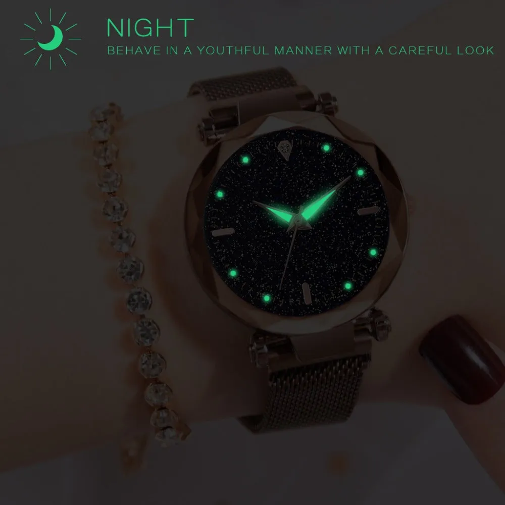 Luxury Women Watches 2019 Ladies Watch Starry Sky Magnetic Waterproof Female Wristwatch Luminous relogio feminino reloj mujer