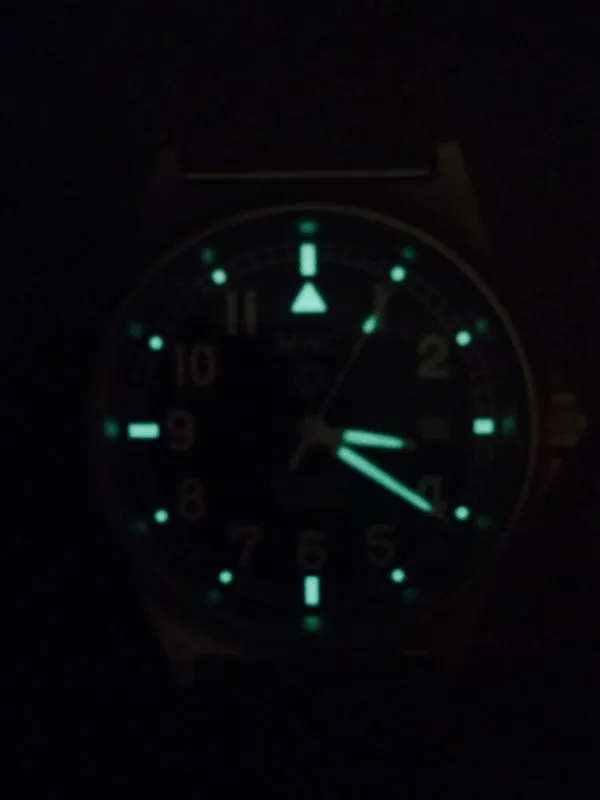 MWC G10 LM Non Date Stainless Steel Military Watch (Grey Strap)