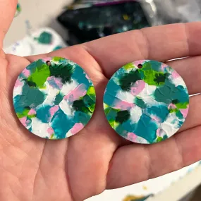 Pink and Green 40mm  Arty Hoops