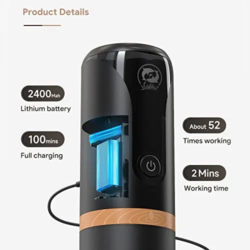 Portable Mini Battery Espresso Machine with 3-4 Mins Self-Heating