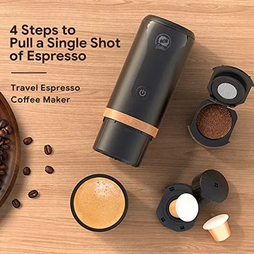 Portable Mini Battery Espresso Machine with 3-4 Mins Self-Heating