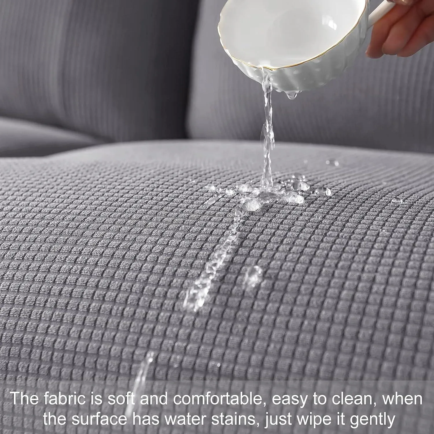 Premium Jacquard Recliner Sofa Cover : Grey