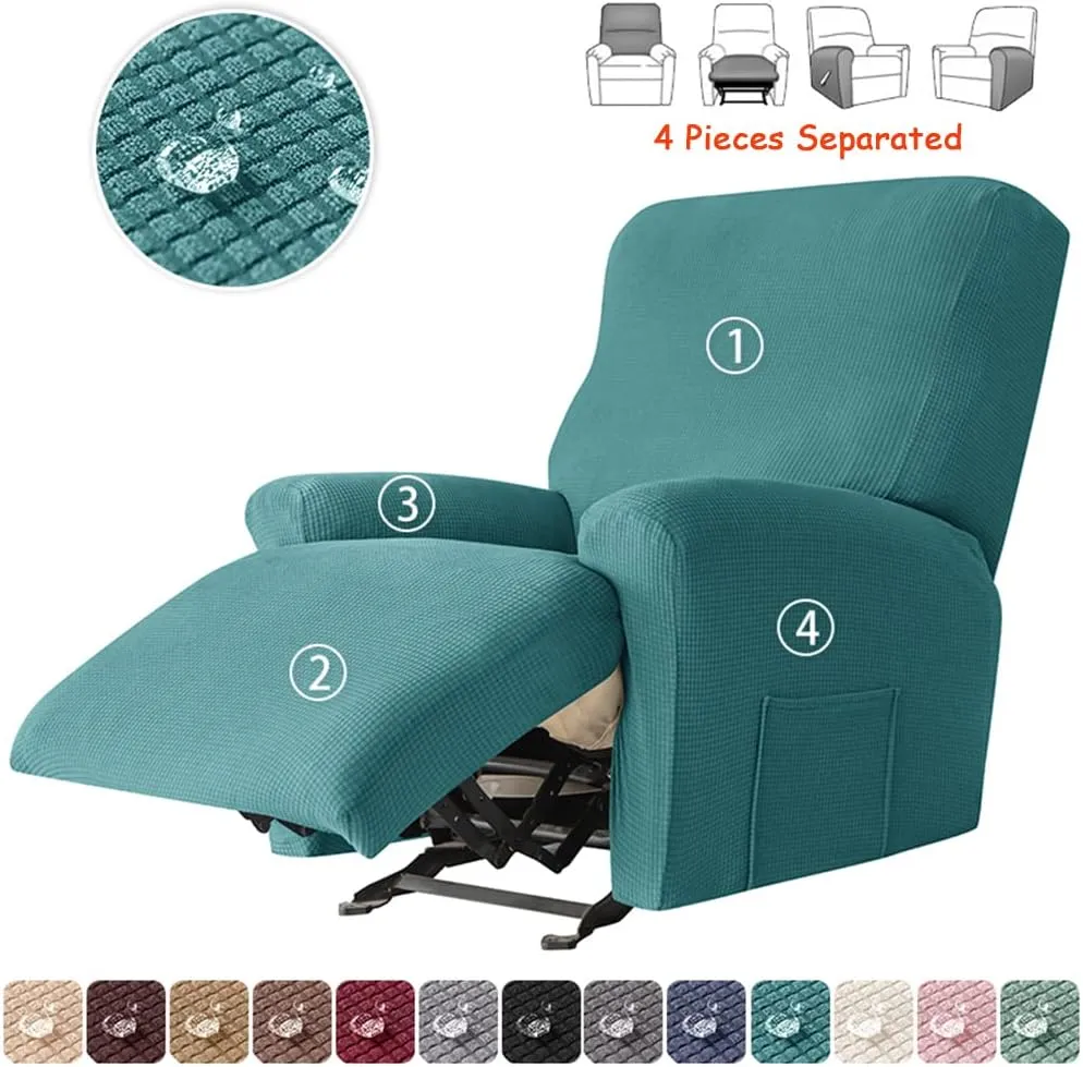 Premium Jacquard Recliner Sofa Cover : Teal